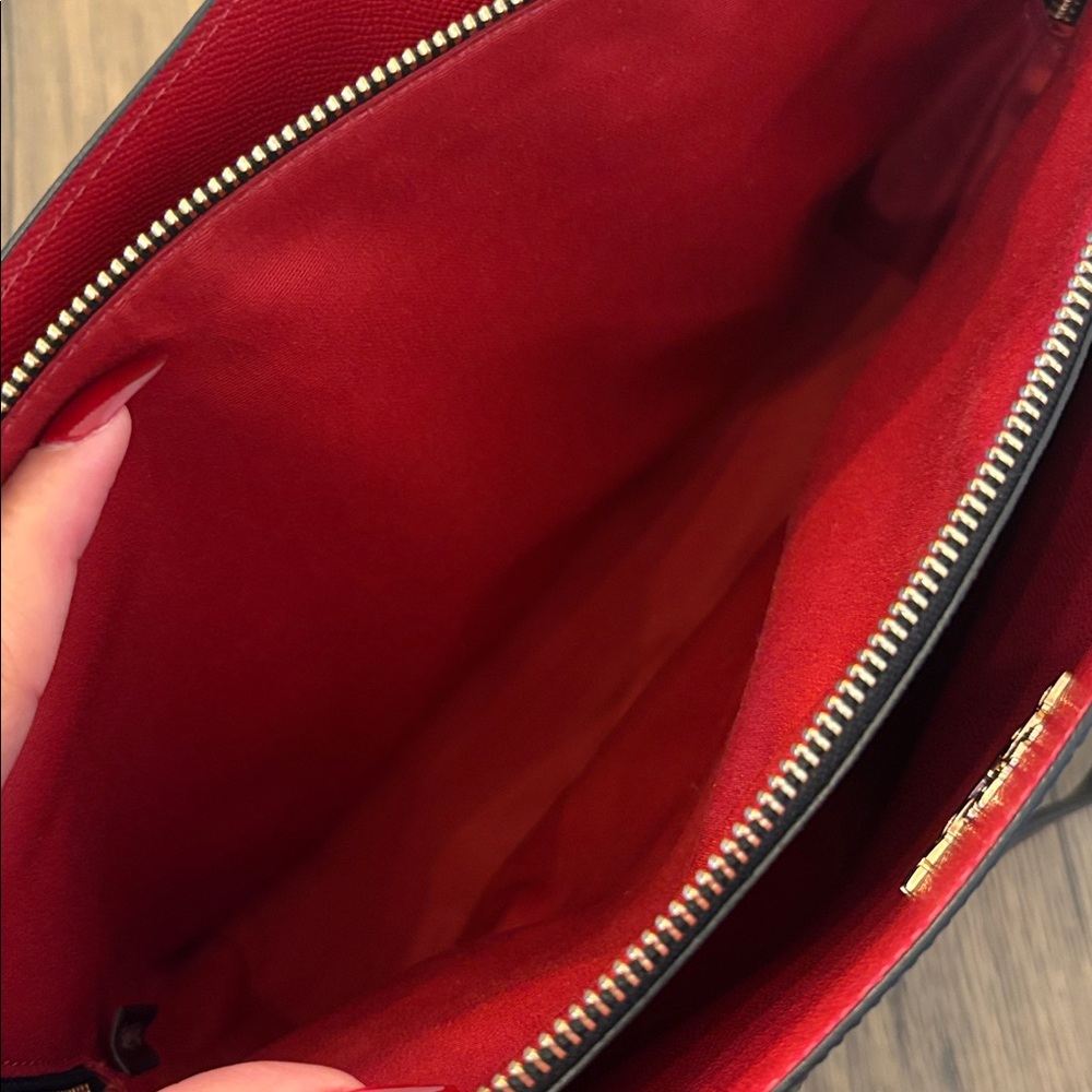 Coach Midnight Black & Red Leather Handbag - Picture 4 of 8